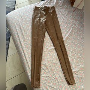 Brown Leather Pants. Very tight.